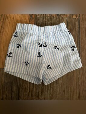 Starting Out Blue and White Striped Anchor Shorts Newborn